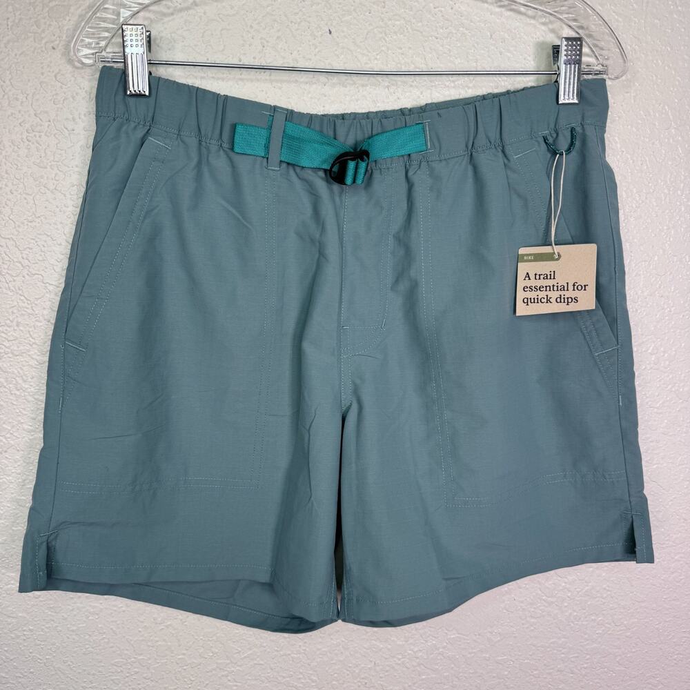 REI Trailmade Amphib Shorts Mens Small Belted Ripstop Hiking Swim Tundra Teal S